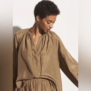 Vince Poet Popover Brown Blouse sz XS